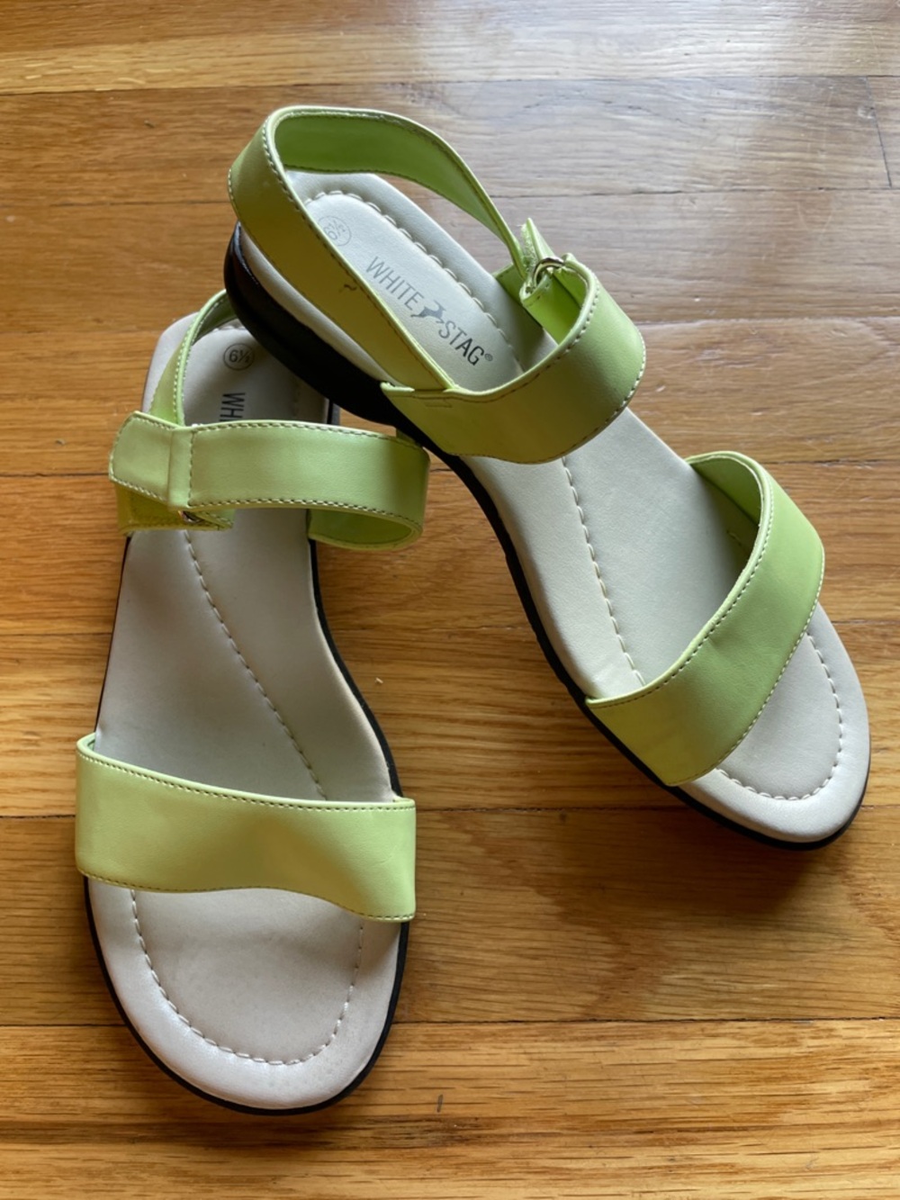 NWOT White Stag Lime Green Women's Slingback Velcro Sandals